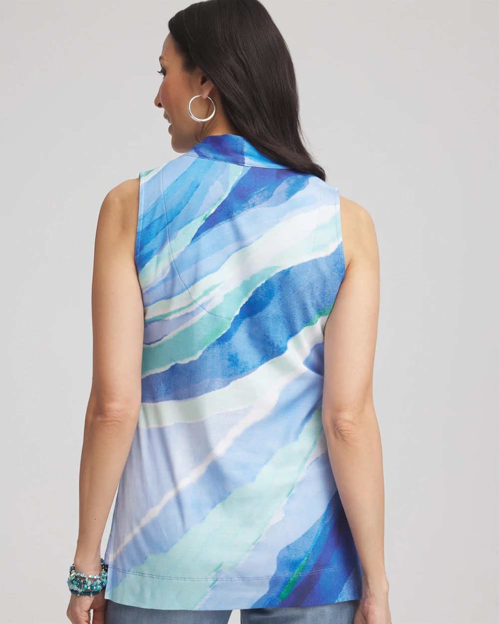 Chico's - Ocean Pima Sleeveless V-Neck Tunic