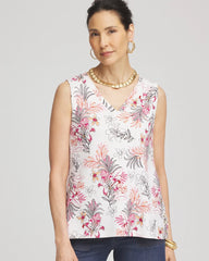 Chico's - Floral Sleeveless V-Neck Tank