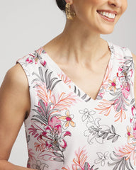 Chico's - Floral Sleeveless V-Neck Tank