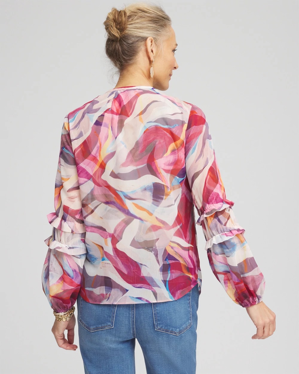 Chico's - Abstract Ruffles Crinkle Blouse