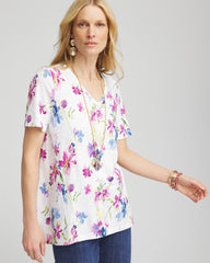 Chico's - Wildflower Slub V-Neck Tee