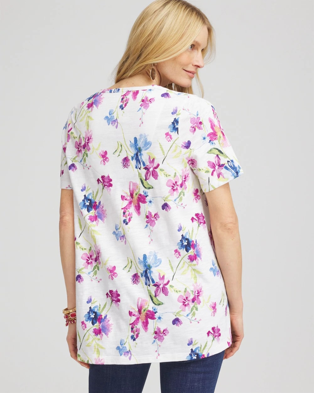 Chico's - Wildflower Slub V-Neck Tee