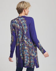 Chico's - Ella Peacock-Print Cardigan Sweater