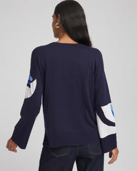 Chico's - Floral Intarsia Crewneck Pullover