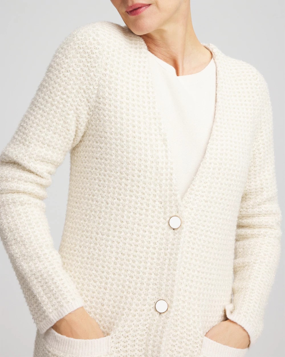 Chico's - Fur Trim Cardigan