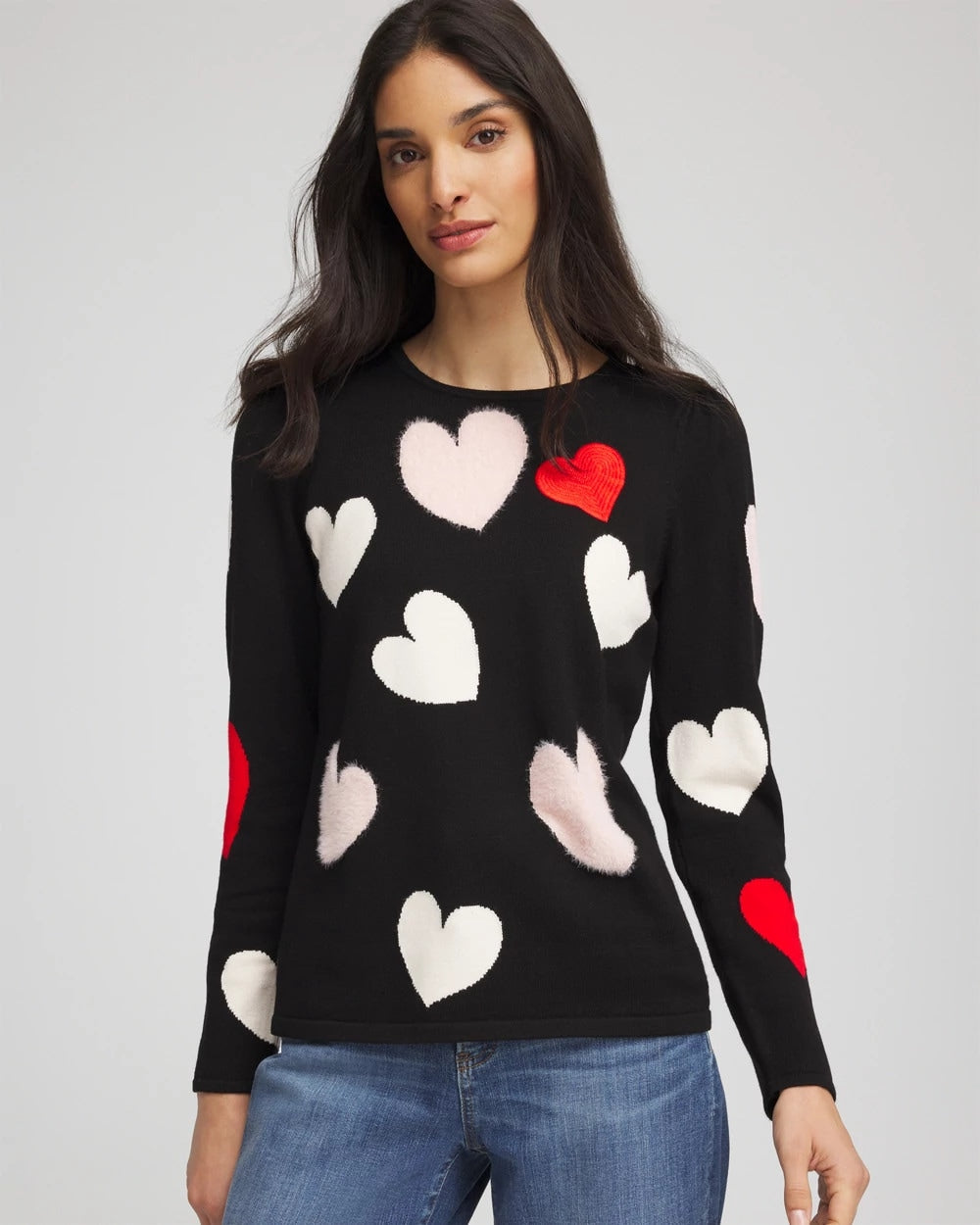Chico's - V-Day Multi-Heart Pullover