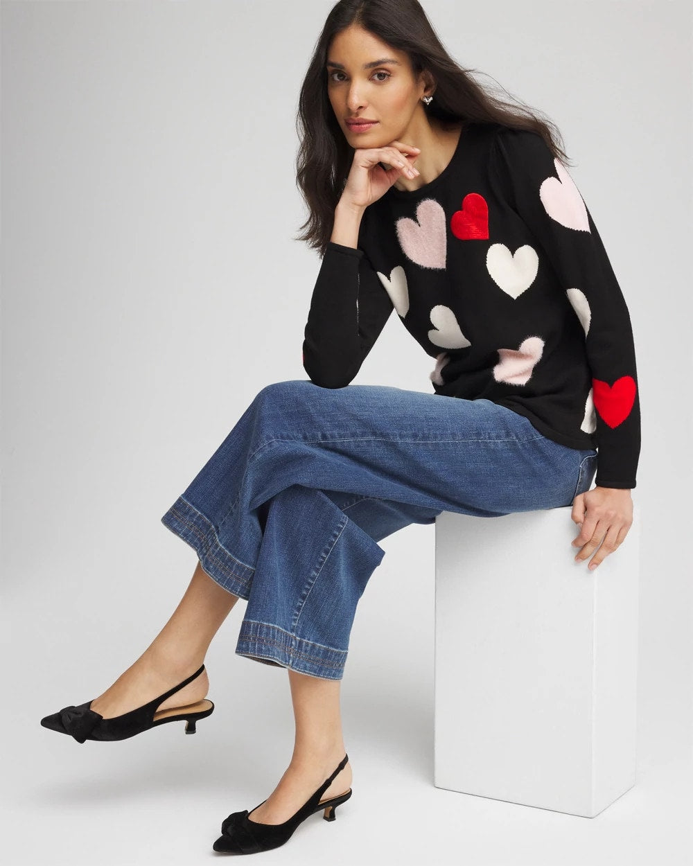 Chico's - V-Day Multi-Heart Pullover