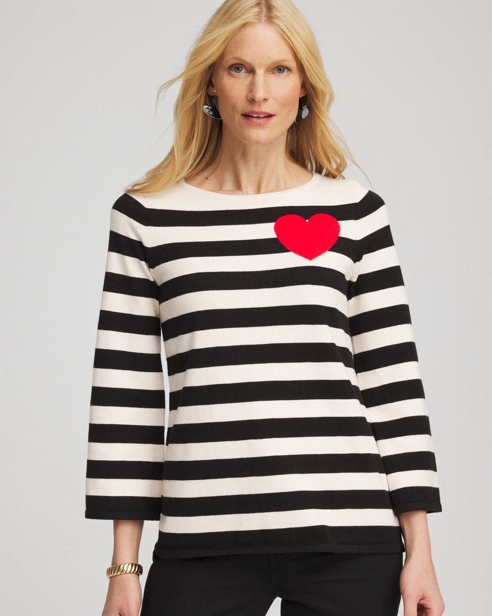 Chico's - Striped V-Day Pullover