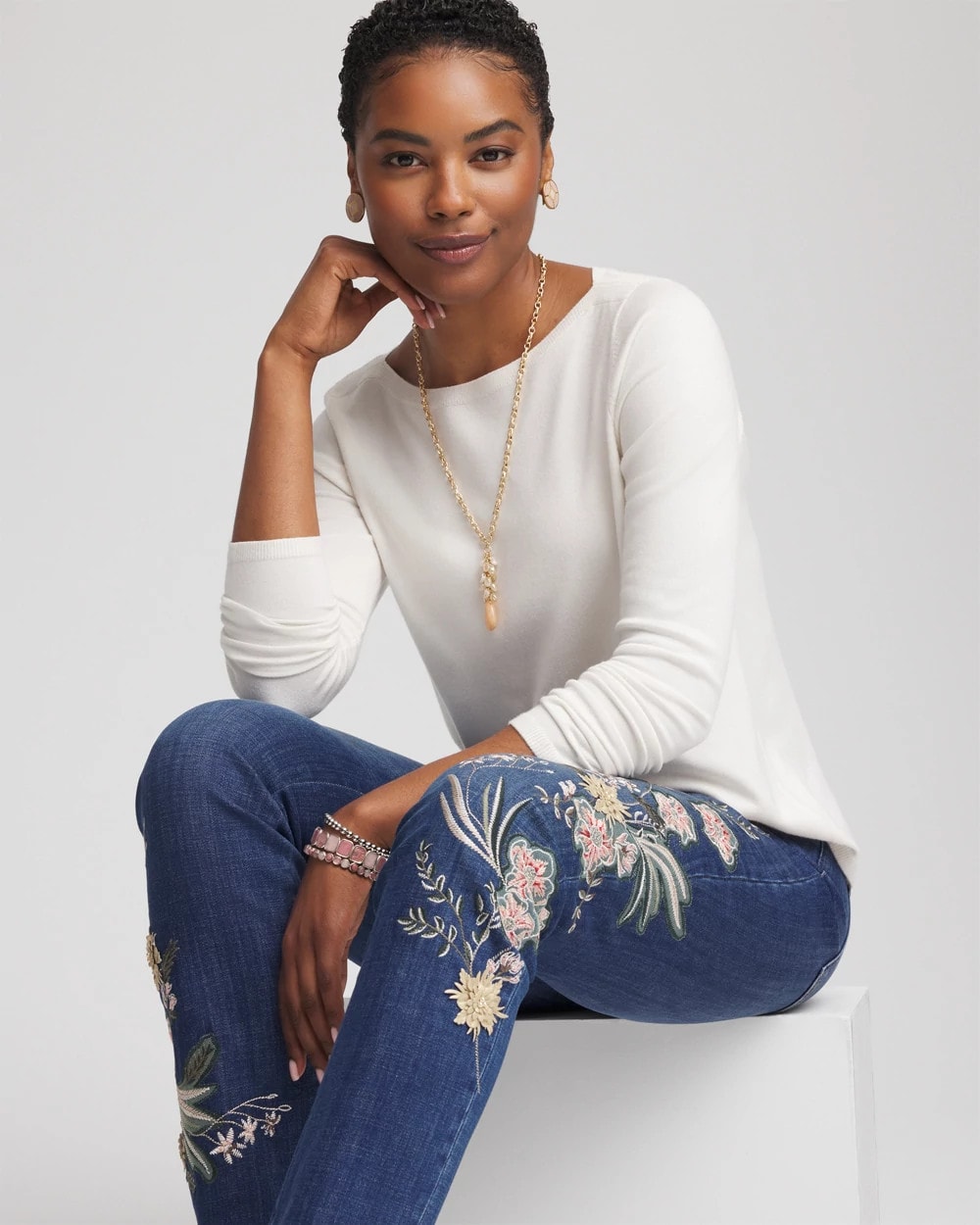 Chico's - Ella Bateau Pullover Sweater