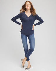 Chico's - Ella Embellished V-Neck Sweater