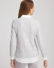 Chico's - Classic Built-In Shirt Knit Sweater