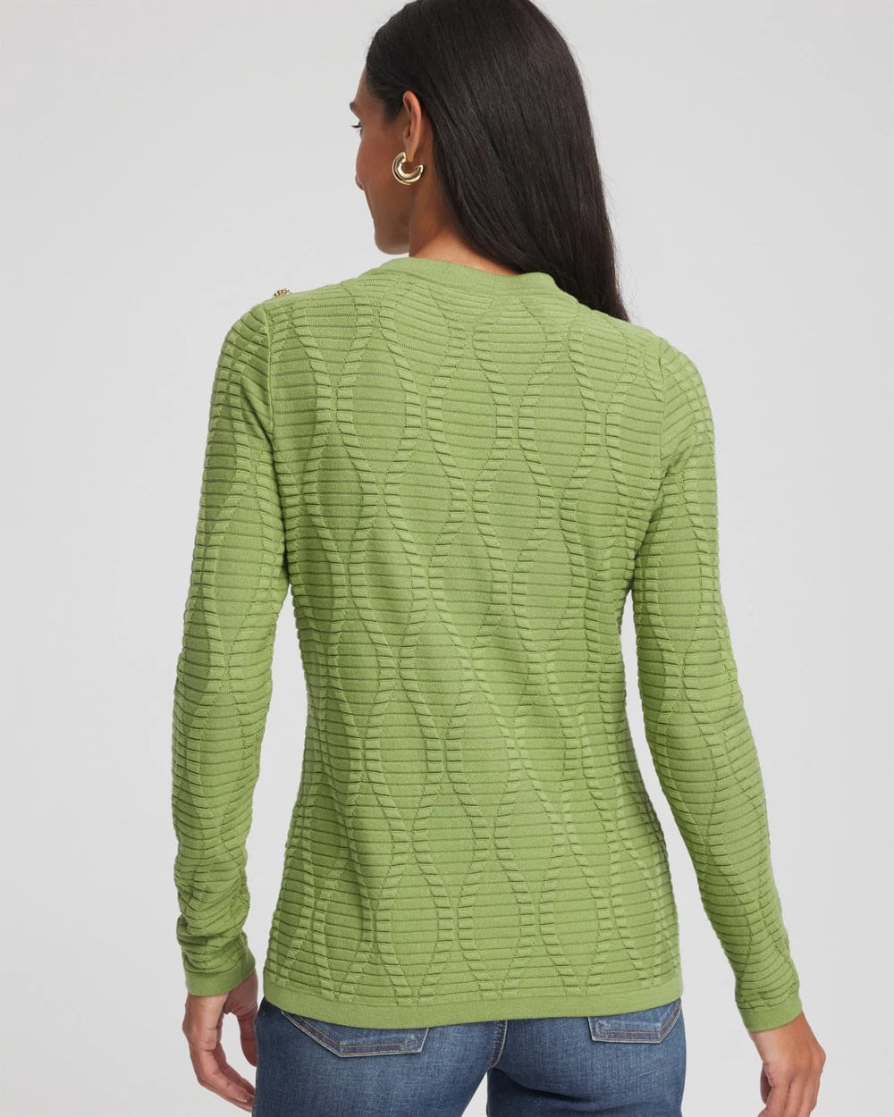 Chico's - Button Shoulder Crewneck Pullover