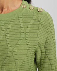 Chico's - Button Shoulder Crewneck Pullover