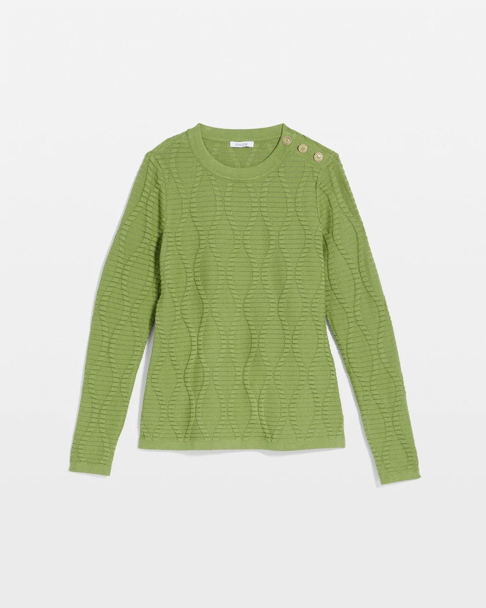 Chico's - Button Shoulder Crewneck Pullover