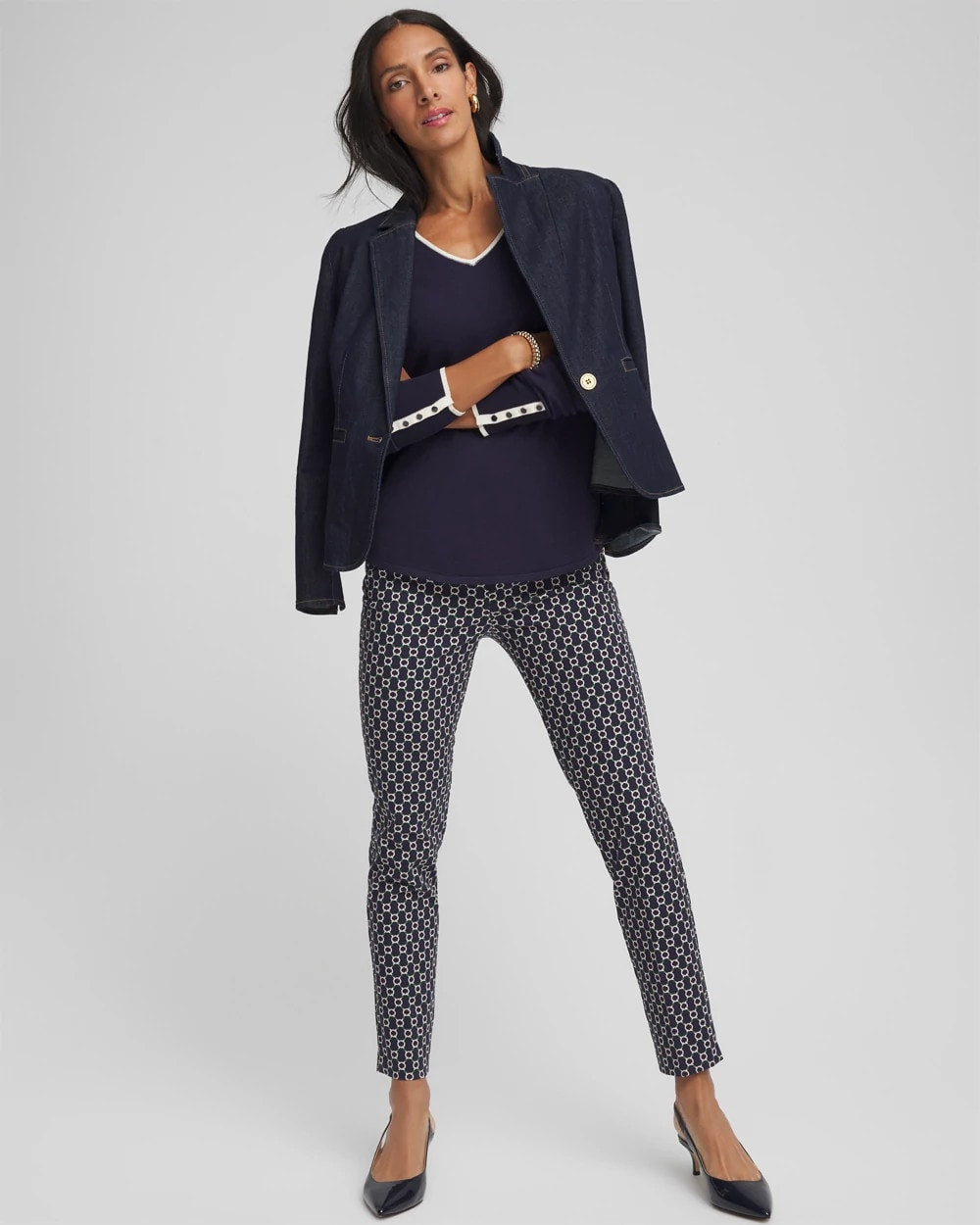 Chico's - Ella Tipped V-Neck Pullover Sweater