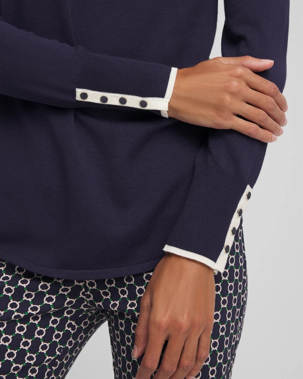 Chico's - Ella Tipped V-Neck Pullover Sweater
