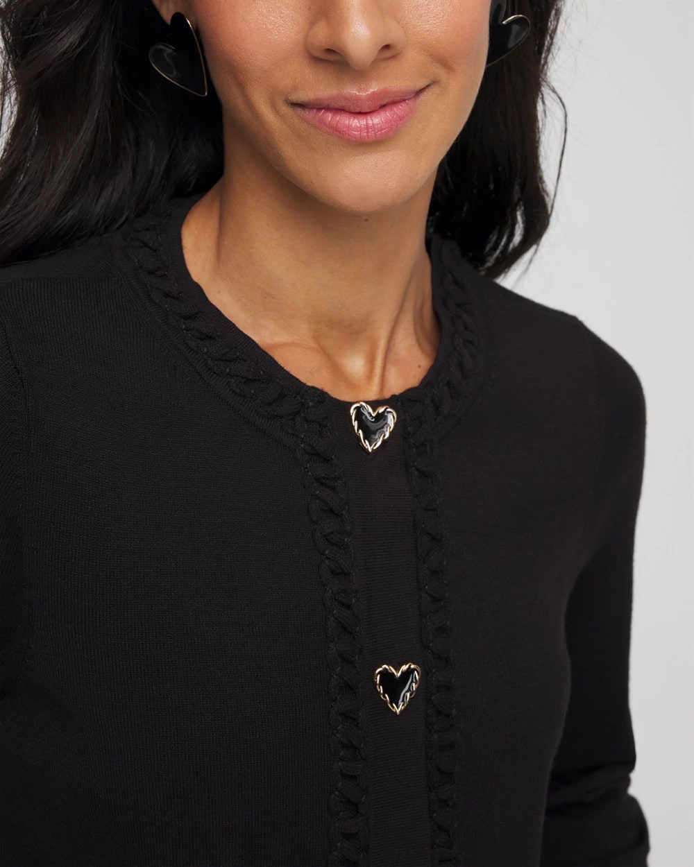 Chico's - V-Day Embroidered Crewneck Cardigan