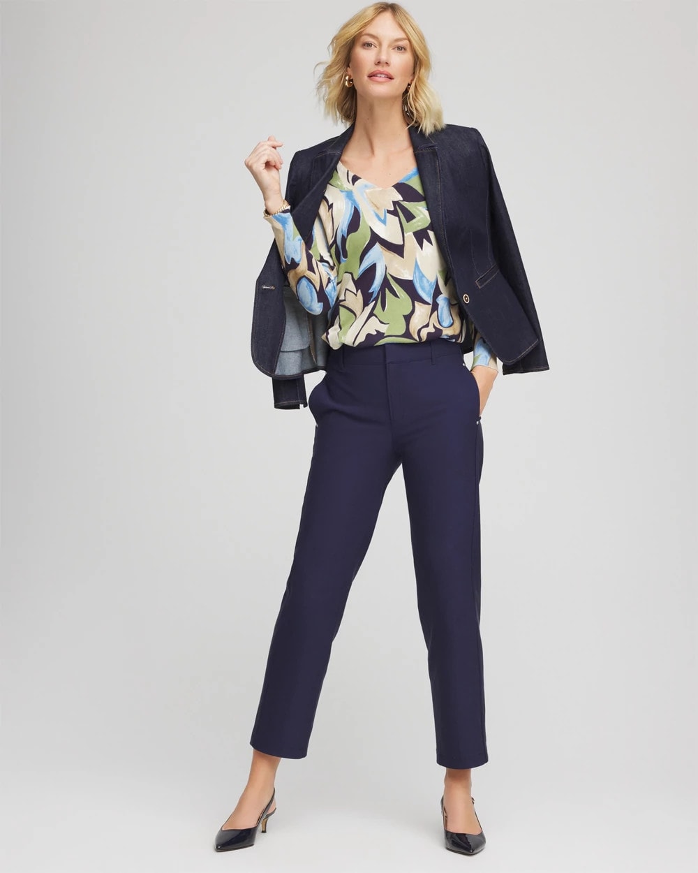 Chico's - Ella Bloom V-Neck Pullover Sweater