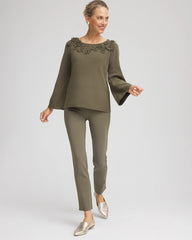 Chico's - Appliqué Flared-Sleeve Sweater