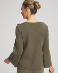 Chico's - Appliqué Flared-Sleeve Sweater