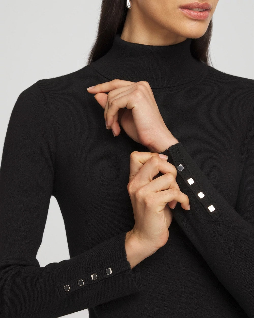 Chico's - Ella Button Cuff Turtleneck Sweater