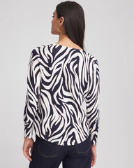 Chico's - Ella Zebra V-Neck Pullover Sweater