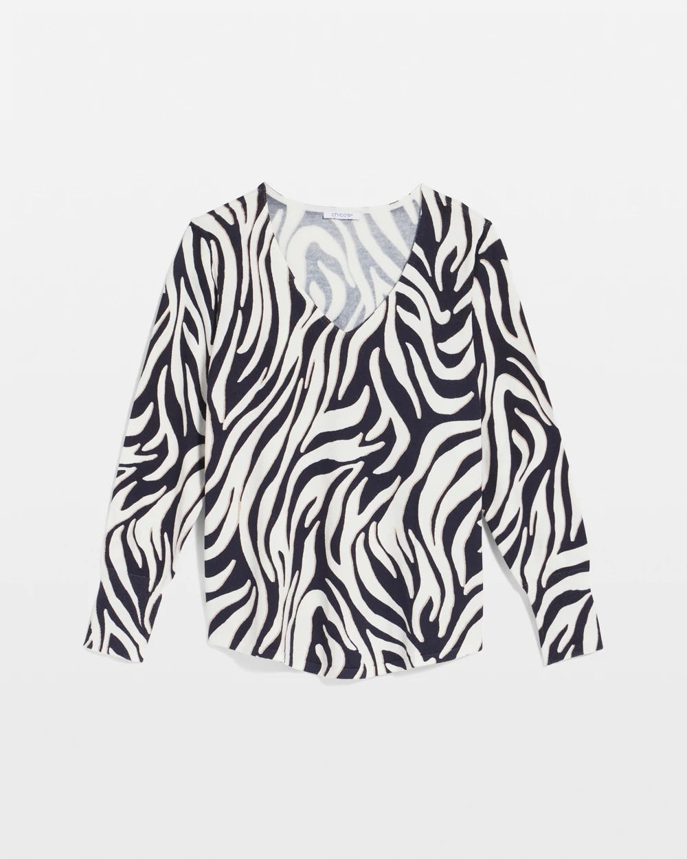 Chico's - Ella Zebra V-Neck Pullover Sweater