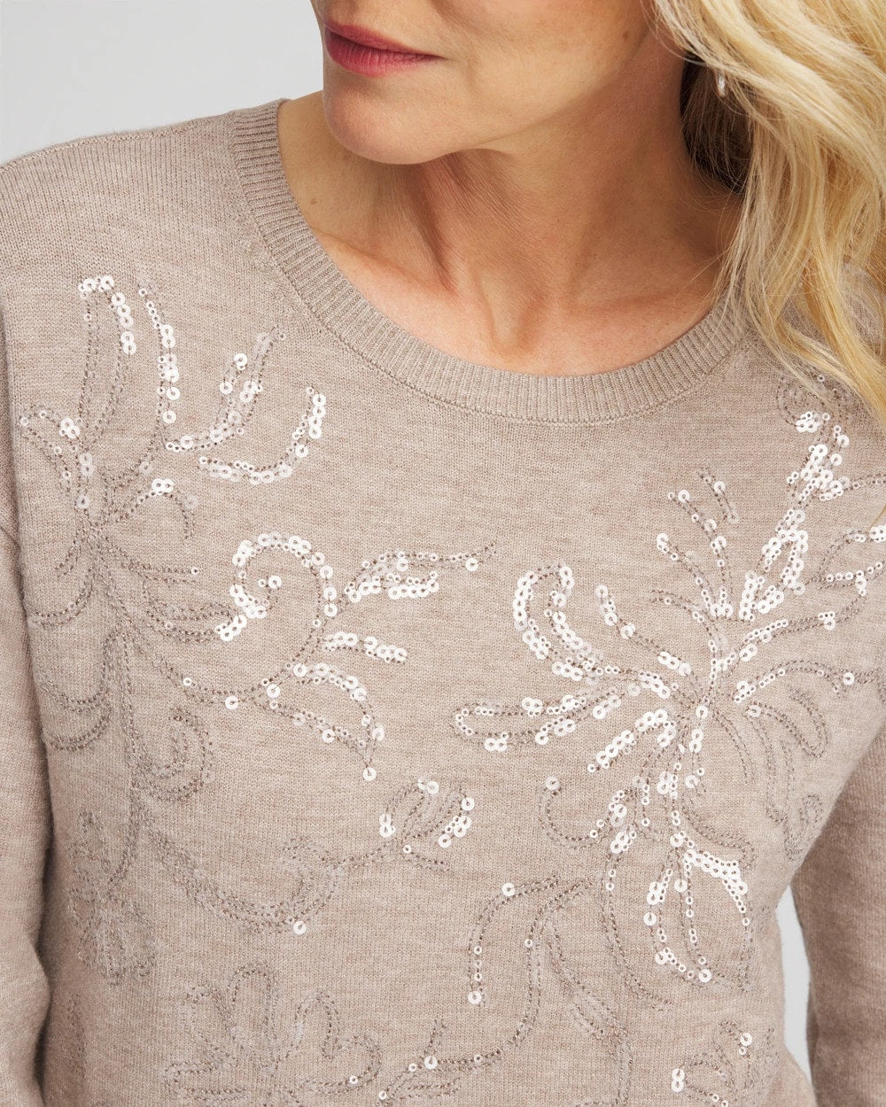Chico's - Floral Sequined Pullover