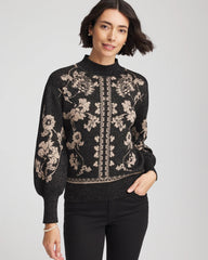 Chico's - Bryne Jacquard Mockneck Pullover