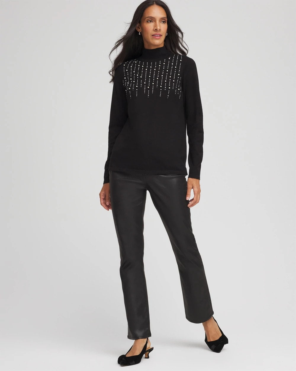 Chico's - Ella Embellished Mockneck Sweater