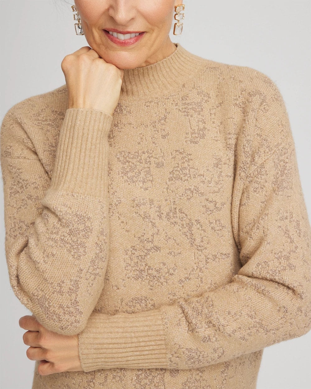 Chico's - Jacquard Mockneck Pullover