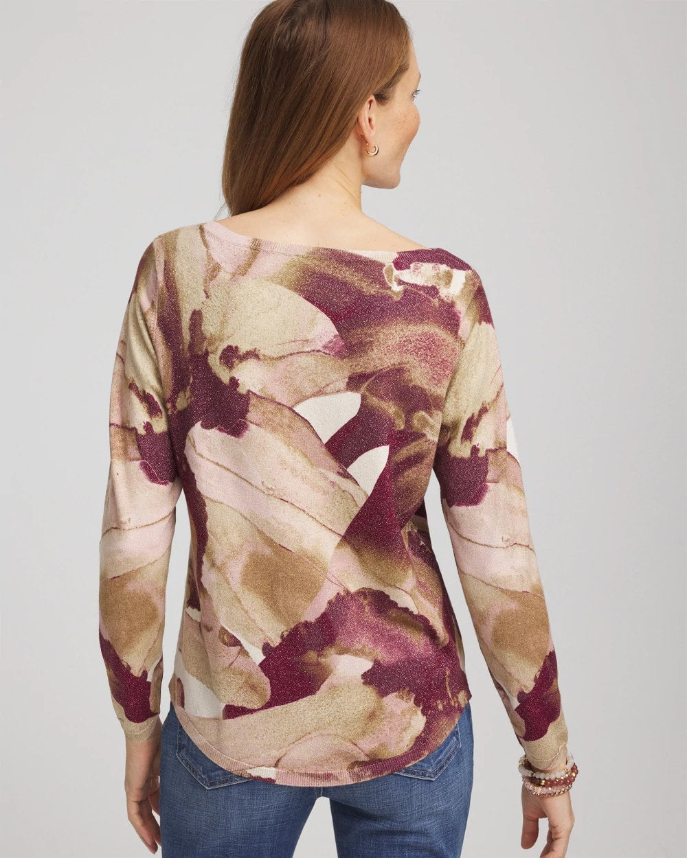 Chico's - Ella Ocean Glitz Boatneck Sweater