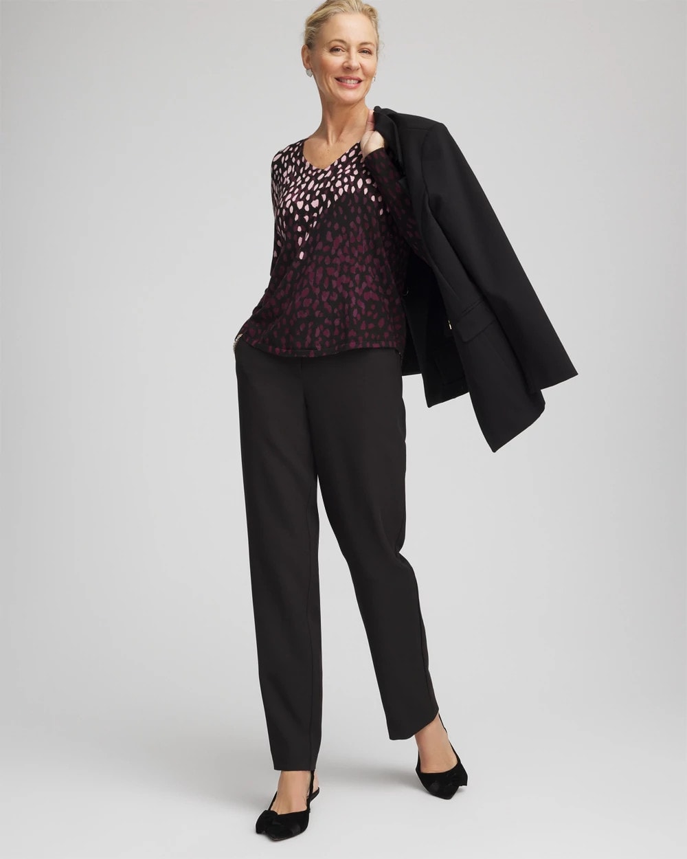 Chico's - Ella Printed V-Neck Sweater