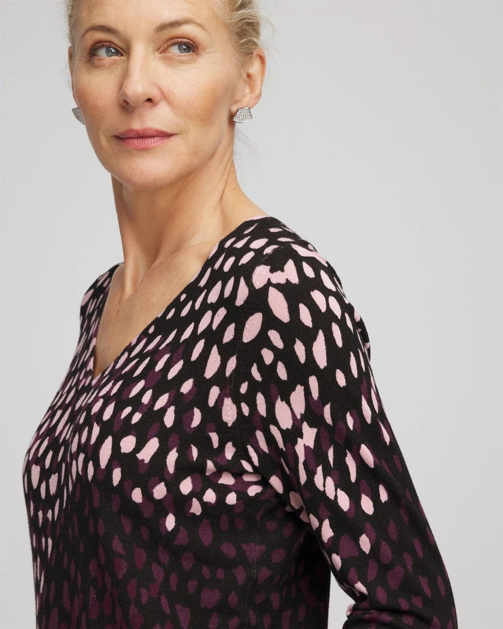 Chico's - Ella Printed V-Neck Sweater