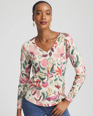 Chico's - Ella V-Neck Floral Pullover Sweater