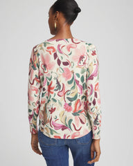 Chico's - Ella V-Neck Floral Pullover Sweater