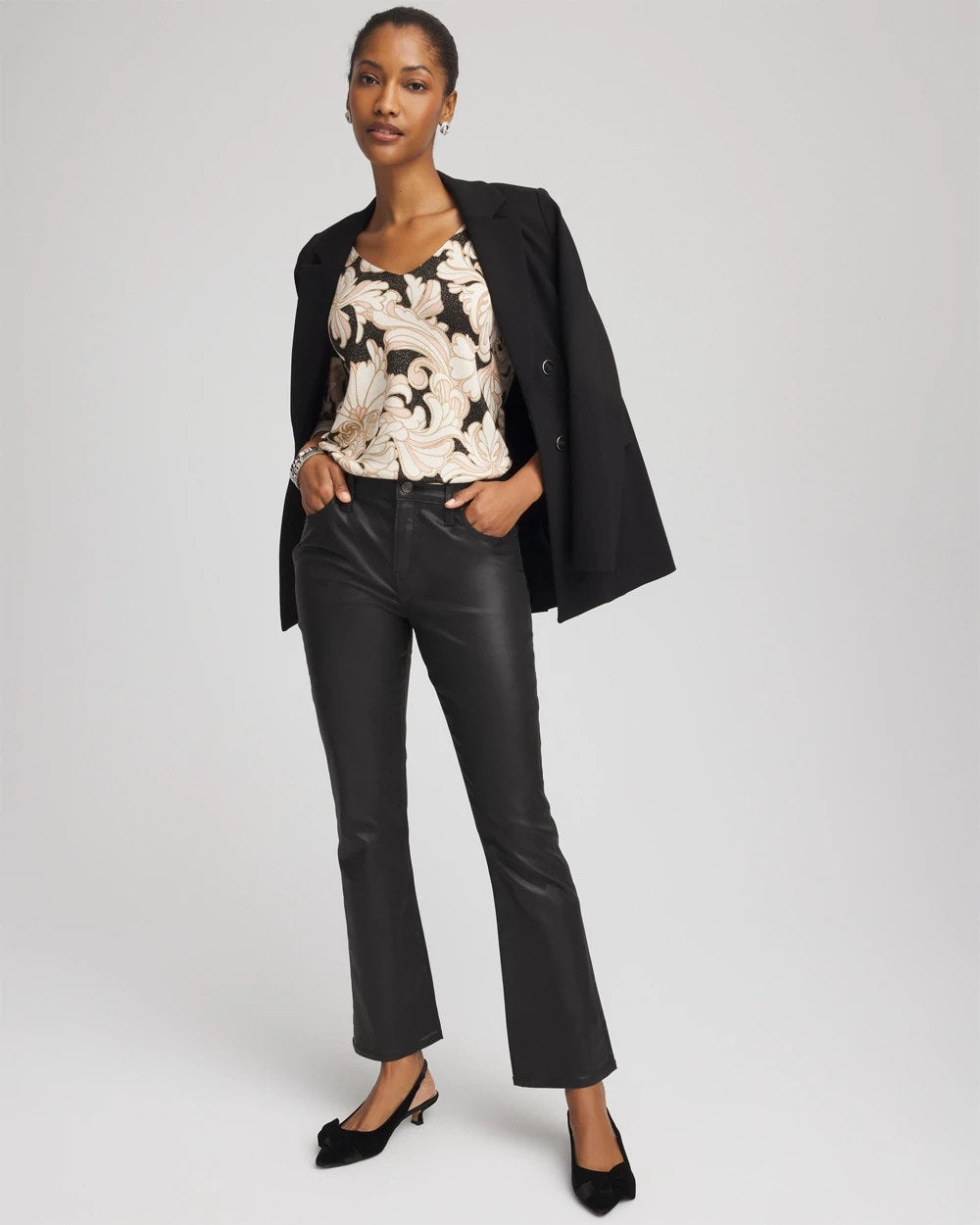 Chico's - Ella Metallic V-Neck Sweater