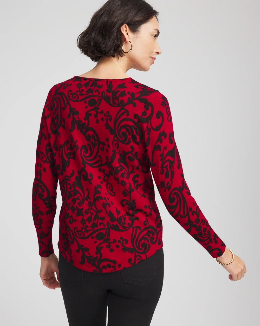 Chico's - Ella Printed V-Neck Sweater
