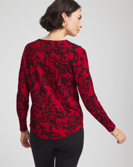 Chico's - Ella Printed V-Neck Sweater