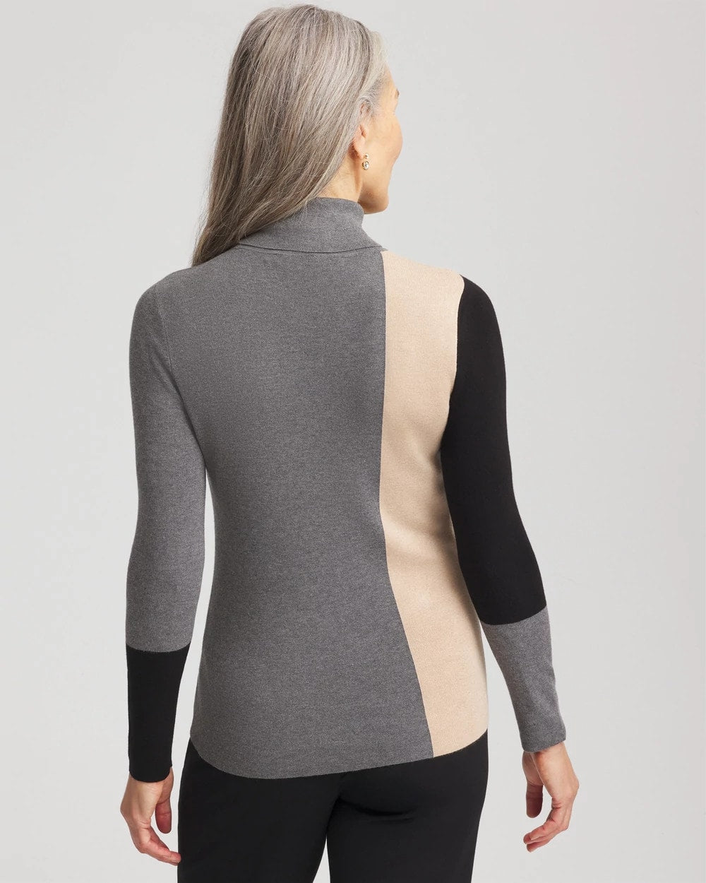 Chico's - Ella Colorblock Intarsia Turtleneck Sweater