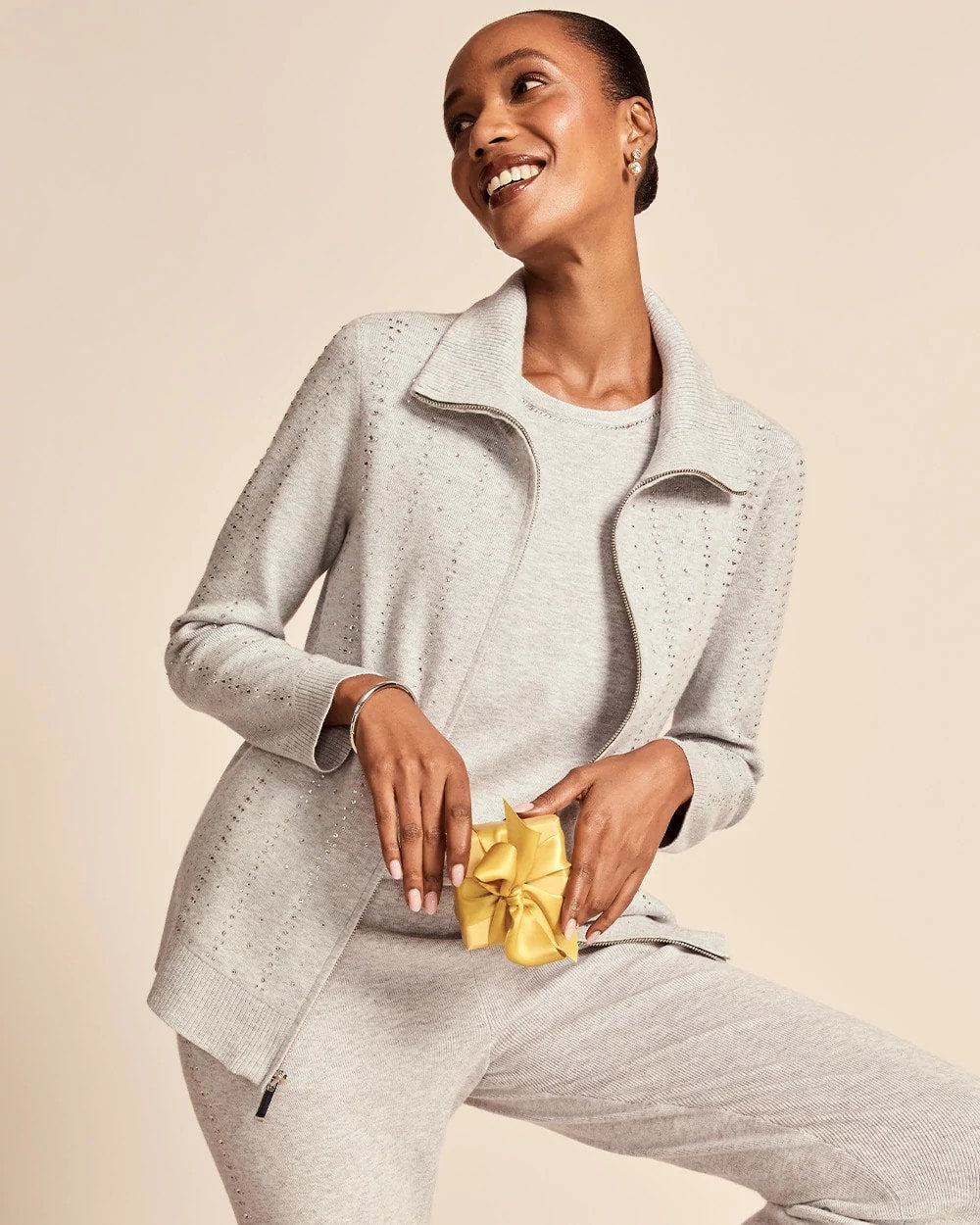 Chico's - Zenergy® Luxe Diamante Zip Cardigan