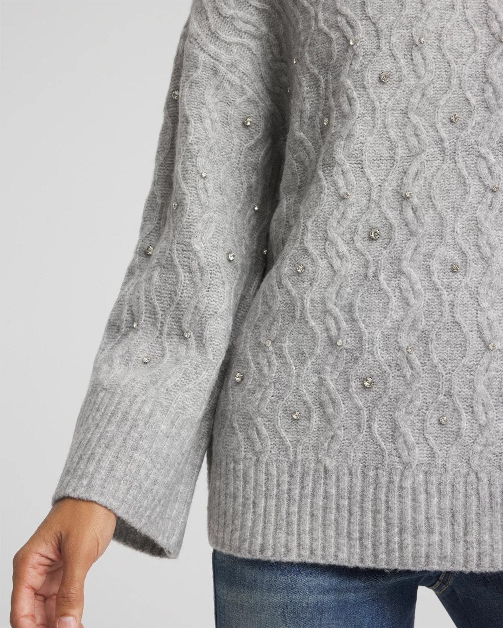 Chico's - Sequined Cable Knit Sweater