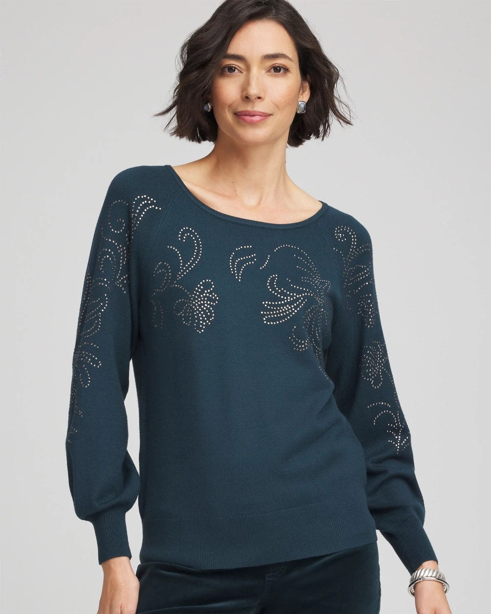 Chico's - Heatset Embroidered Pullover