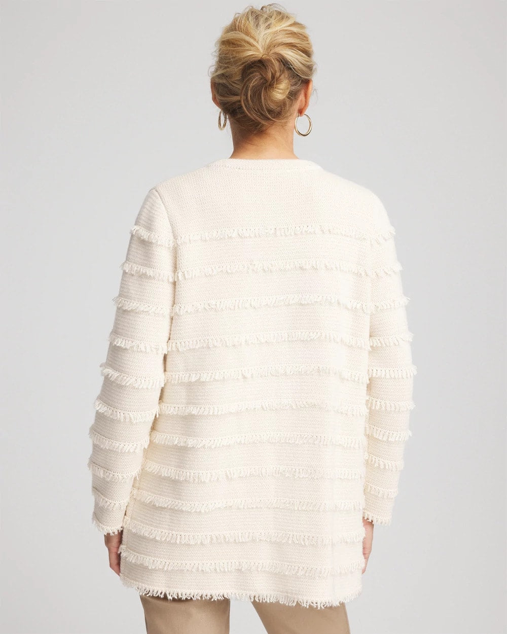 Chico's - Fringe Ottoman Knit Cardigan