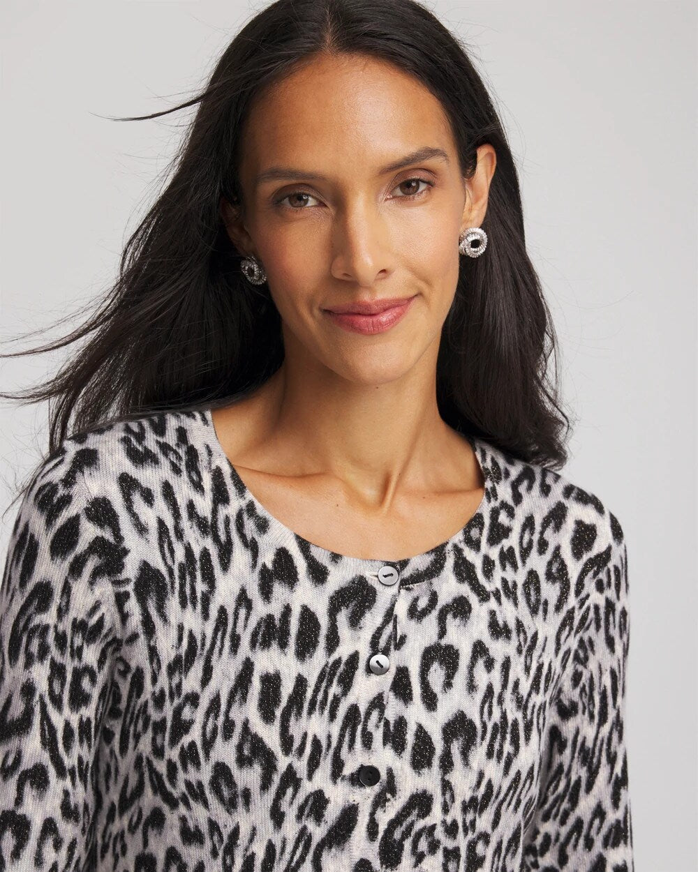 Chico's - Animal Crewneck Cardigan