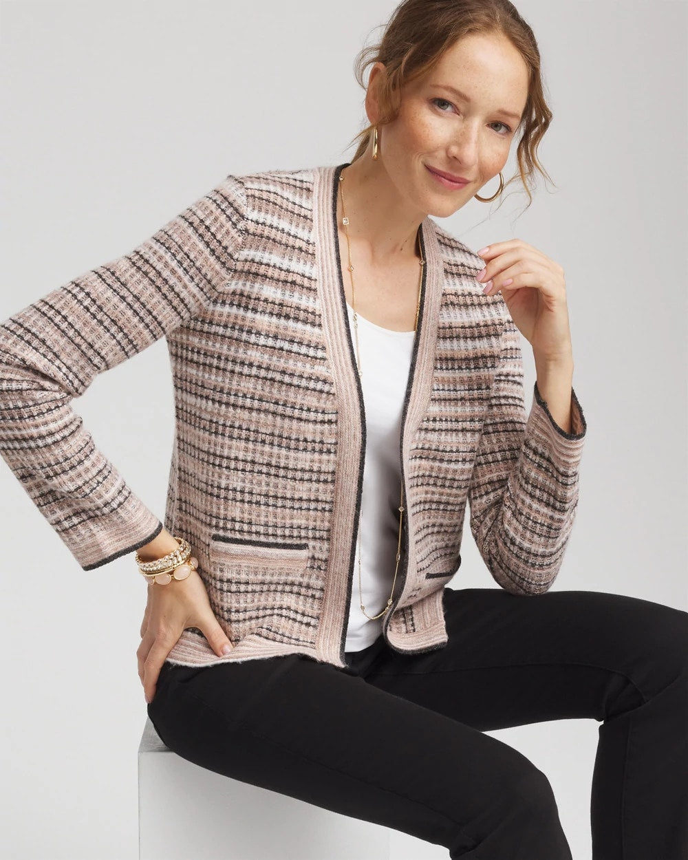 Chico's - Sunset Abstract Sweater Jacket