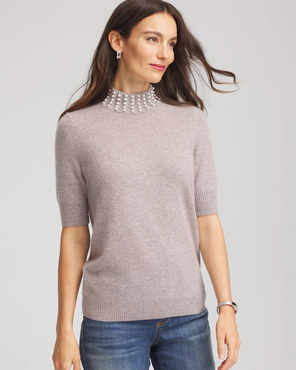 Chico's - Cashmere Pearl Mockneck Sweater