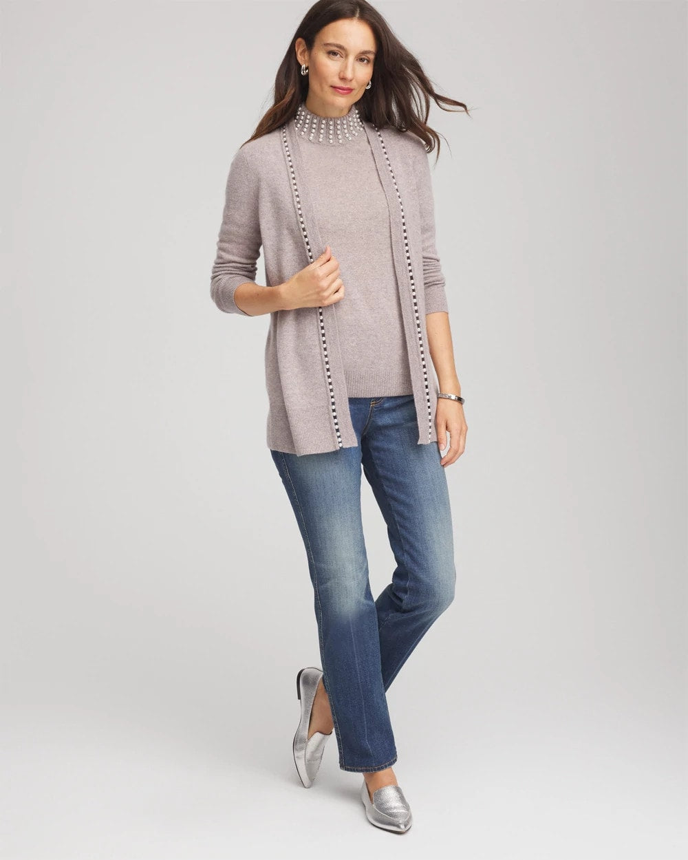 Chico's - Cashmere Pearl Mockneck Sweater