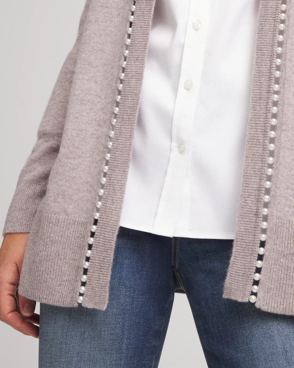 Chico's - Cashmere Pearl-Trim Cardigan