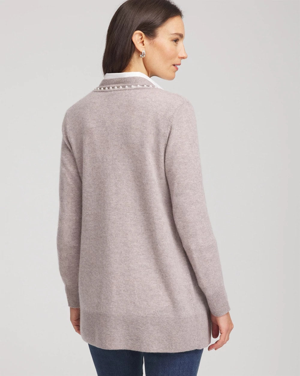 Chico's - Cashmere Pearl-Trim Cardigan